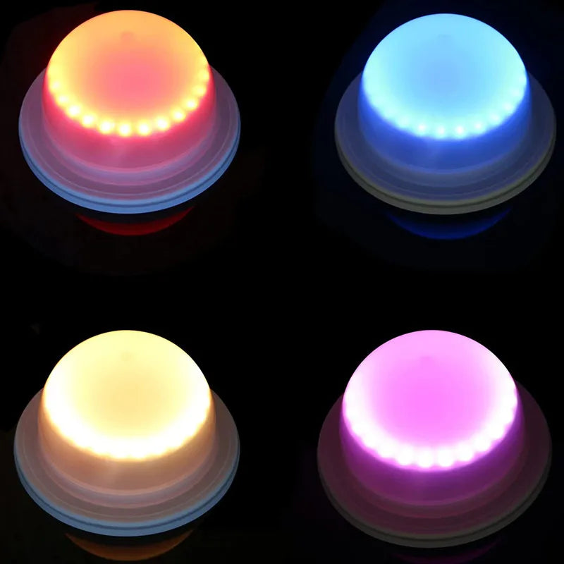 lampe led sphérique rechargeable télécommande couleurs variées moderne blanc orange bleu violet