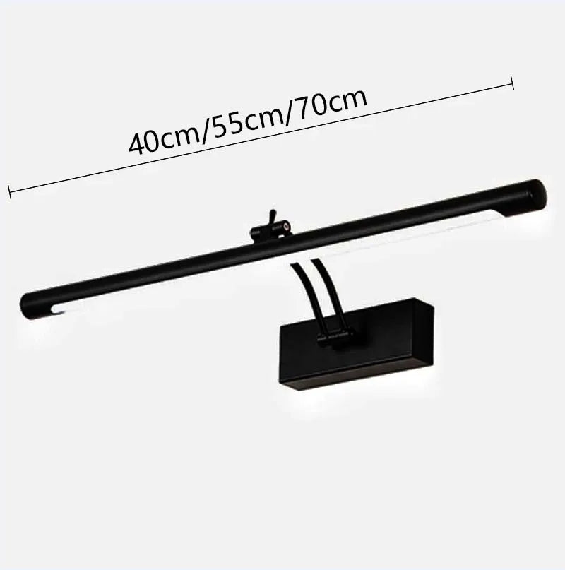 lampe miroir moderne noir or argent rectangulaire clips led éclairage quotidien chambre entrée