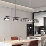 suspension lumineuse moderne noir transparent plafonnier nordique têtes 90cm suspendre inoxydable