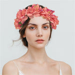 couronne fleurs artificielles bohème rouge rose blanche violette cheveux décoration mariage anniversaireintérieur