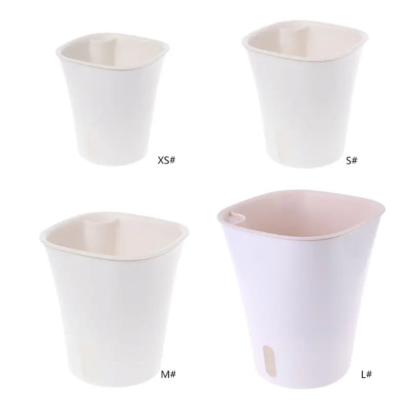 pots fleurs autoarrosants blanc rose moderne minimaliste trou