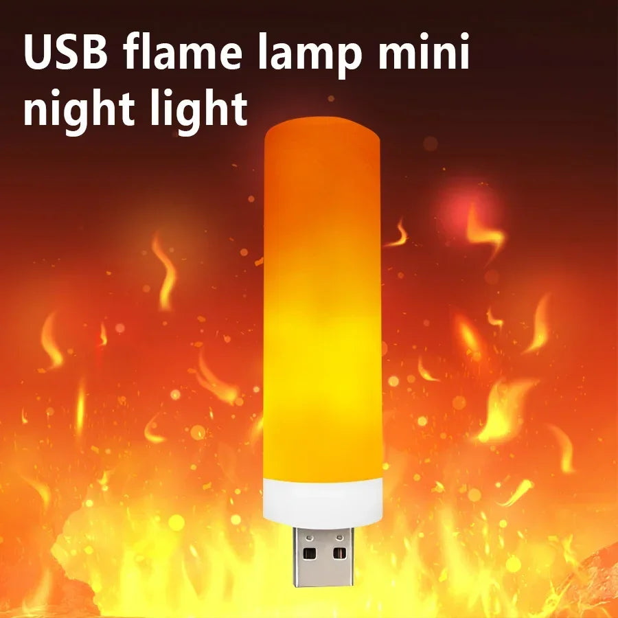 veilleuse led effet flamme simulée sans danger blanc orange moderne