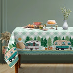 nappe verte arbres carreaux polyester moderne camping table pique nique extérieur réutilisable 140x180cm 152x220cm