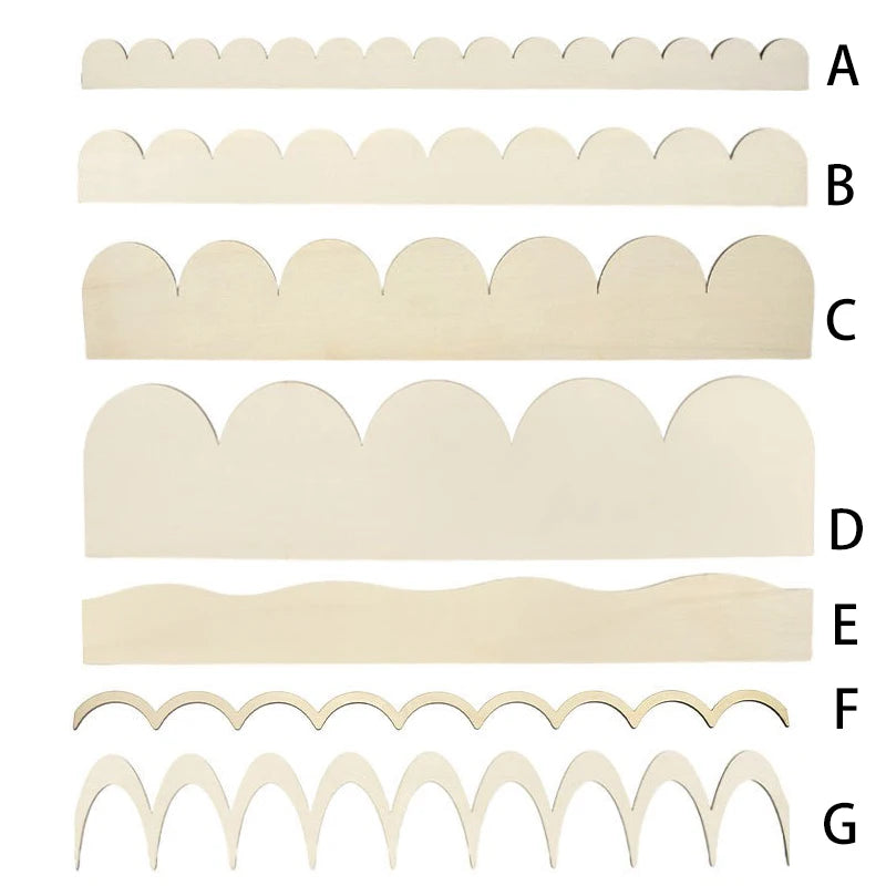 plaques décoratives bois ondulées naturel classique rustique bord fenêtre mur 12pcs 24pcs différentes tailles