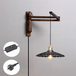 lampe murale bois moderne abat jour fleur industriel rustique chambre entrée