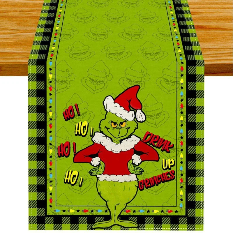 chemin table noël lin blanc motifs flocons neige guirlande sapin décoration table hiver