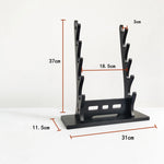 support épées bois moderne minimaliste noir brun clair katana sabres rack display salon