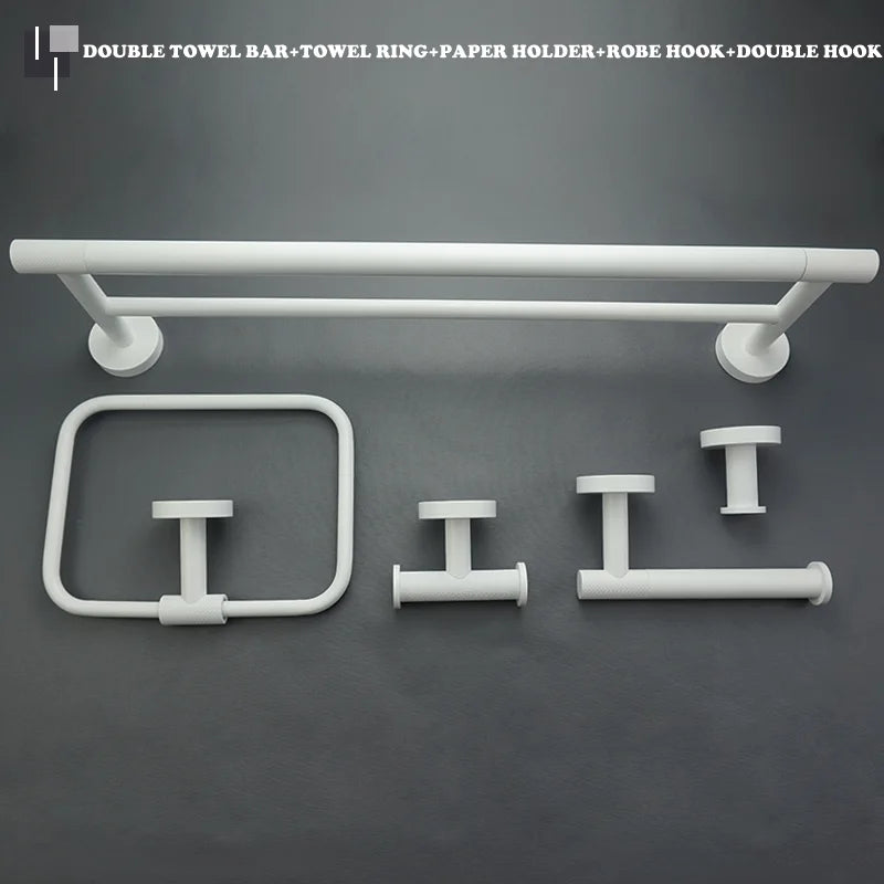 porte serviettes blanc moderne adhésif set accessoires salle bain papier toilette brosse dents