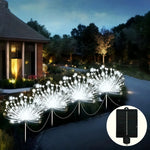 guirlande lumineuse solaire multicolore feux d'artifice moderne extérieure modes fixée piquets led jardin