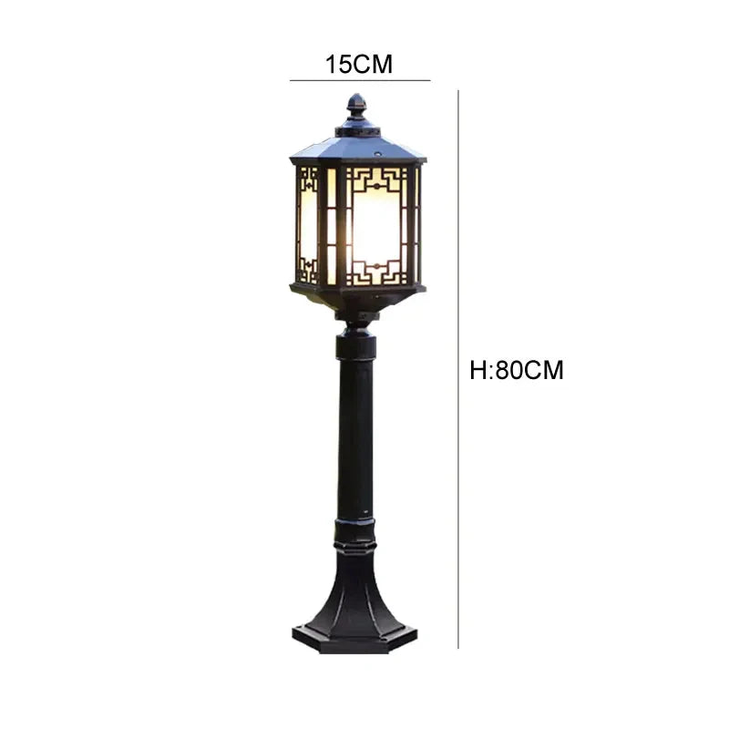 lampe jardin led moderne noir bronze ip65 extérieure ajourée classique