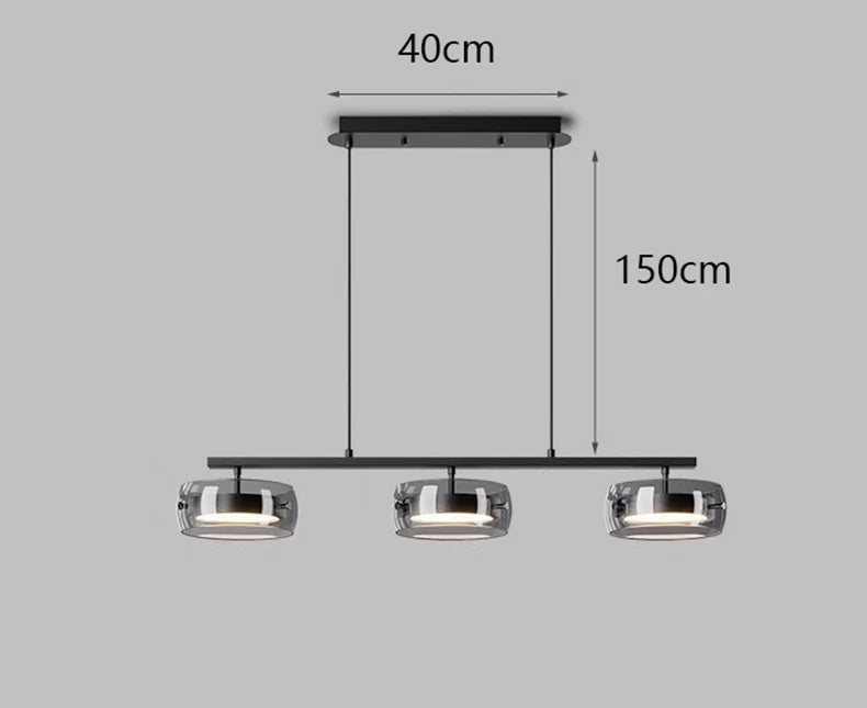 suspension lumineuse moderne noir transparent plafonnier nordique têtes 90cm suspendre inoxydable