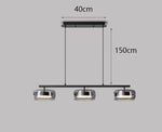 suspension lumineuse moderne noir transparent plafonnier nordique têtes 90cm suspendre inoxydable
