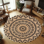 tapis rond moderne géométrique polyester adhésif 40x40cm 80x80cm 120x120cm salon chambre
