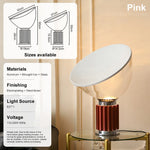 lampe table moderne verre transparent blanc base métal chambre coucher