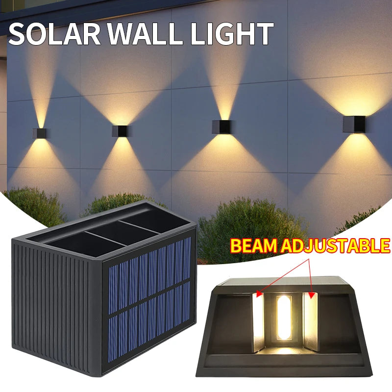 lampe murale solaire contemporaine panneau solaire noir bleu ip65 led moderneextérieur autonomeparcours vacances