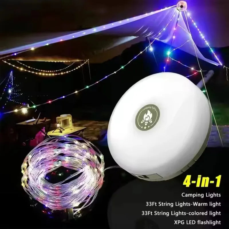 lampe camping led flexible rechargeable aimantée blanc noir multifonctionnelleextérieur chambre tente
