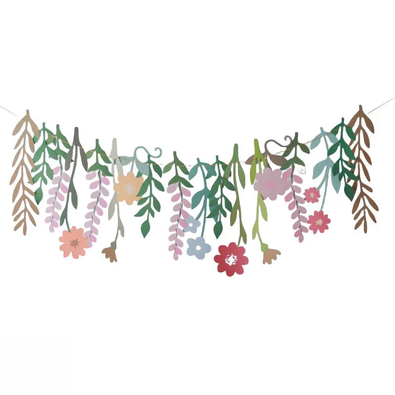 guirlande fleurs papier décoration murale anniversaire mariage saint valentin printemps baptême vintage