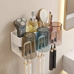 porte brosses dents cosmétiques transparent blanc gris moderne pratique adhésif salon brosses flacons tasses
