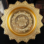présentoir gâteaux or floral relief lotus traditionnel décoration table métal handcrafted chambre dining