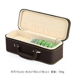 boîte bijoux simili cuir marron vintage poignée velours noir marron storage box trousse bijoux