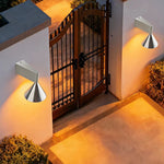 applique murale moderne conique argentée noire lumière led extérieure salle manger