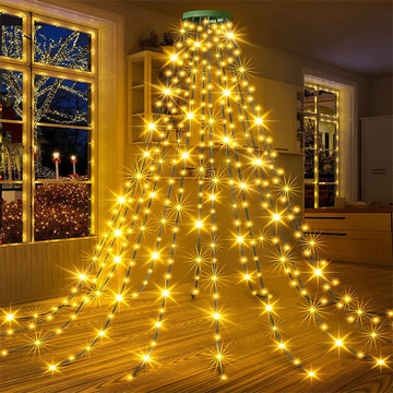 guirlande lumineuse multicolore étoiles moderne annuel chaînes lumières extérieures étanches fête christmas tree