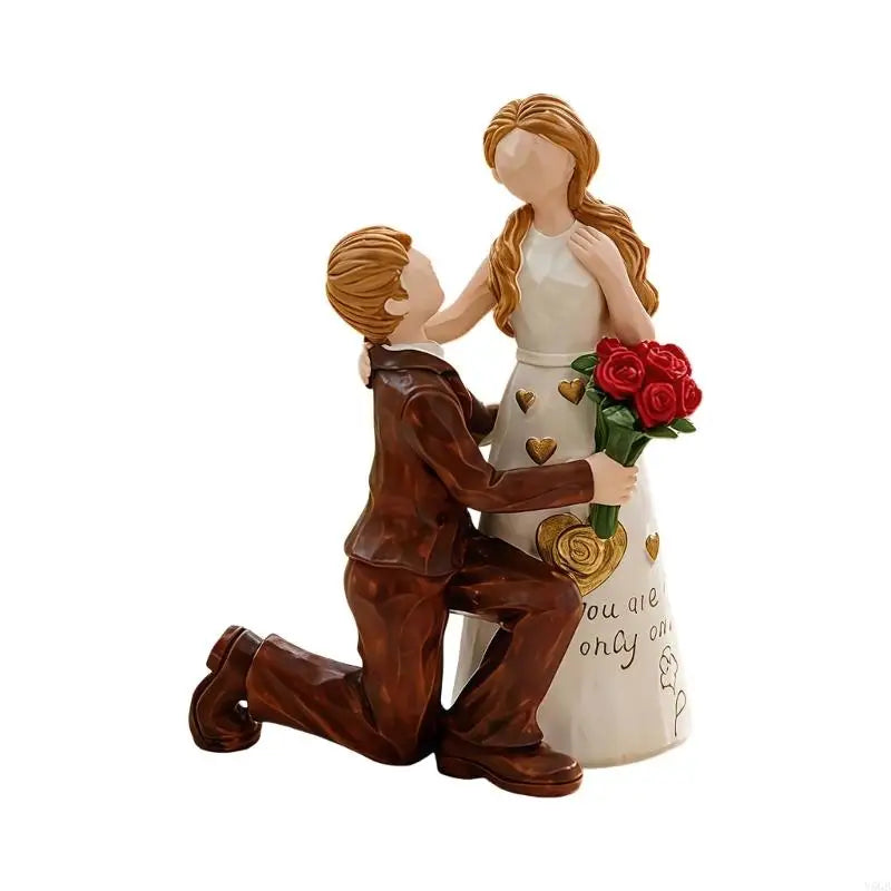 ornement romantique sculpture couple résine roses coeurs motifs floraux décoration mariage noël valentin anniversaire