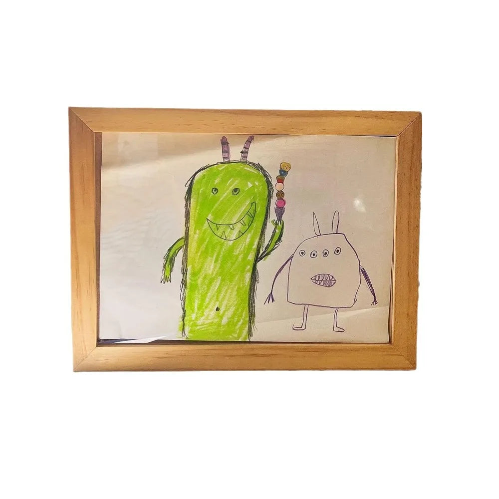 cadres photo bois enfants dessins animaux paysages aimants minimaliste rustique