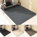 tapis sol moderne microfibre absorbant antidérapant cuisine séchage vaisselle intérieur gris
