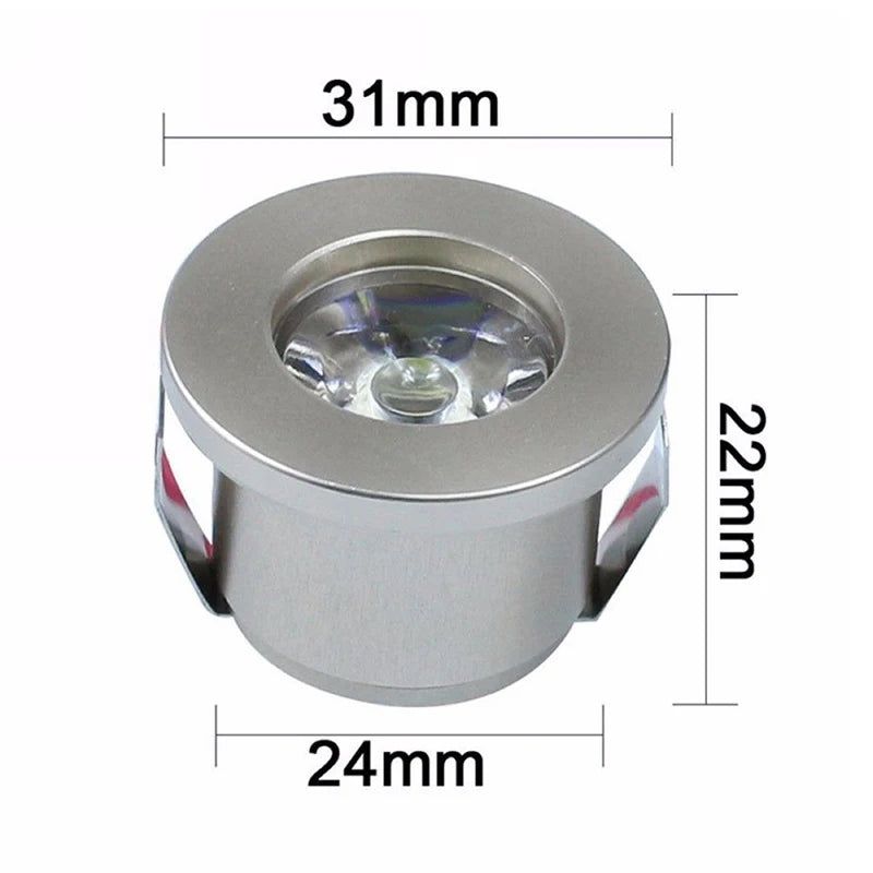 Spot LED argenté moderne câble vis fixations 31mm 24mm 22mm blanc chaud
