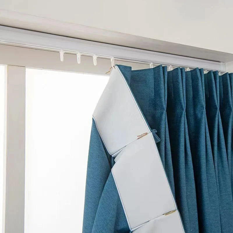 rail rideaux auto adhésif blanc moderne 25 crochets barres mur