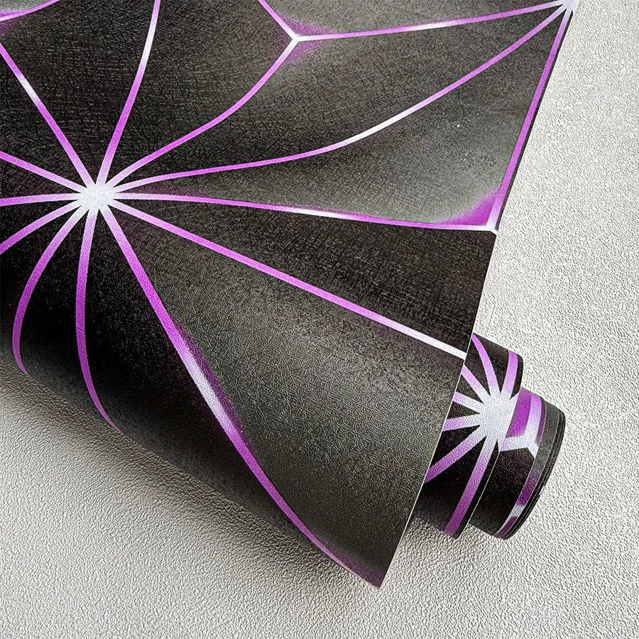 papier peint vinyle moderne étoiles géométrique noir violet bleu decoration chambre enfants salon commerce