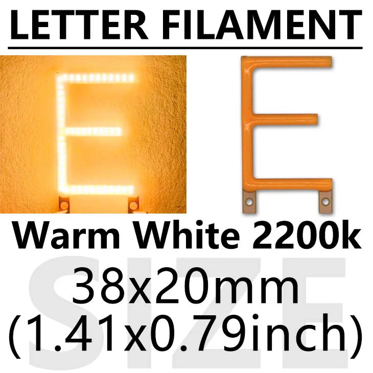 lettres lumineuses orange modernes minimalistes décoration noël fêtes 2200k LED warm white