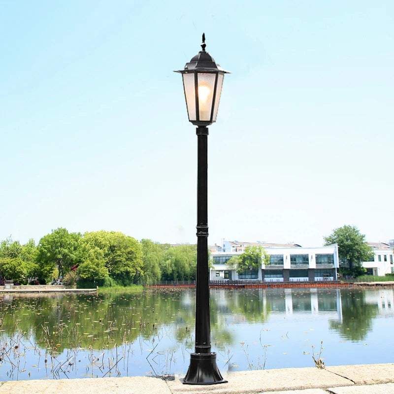 lampe rue or noir rétro classique extérieure ip65 e27 led industrielle vintage aluminium