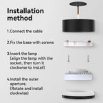 spot led noir moderne vis fixation câble base métal aluminium