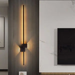 applique murale led noire moderne minimaliste effet lumineux linéaire contemporaine fixée mur 60 90