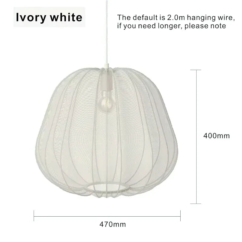 suspension lumineuse moderne blanc crème rayures verticales 300mm 495mm 550mm 470mm