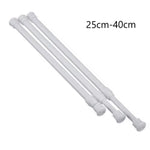 tige rideau extensible acier blanc moderne embouts protection 30 50cm 40 70cm 55 90cm