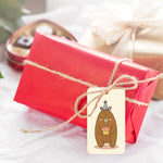étiquettes cadeaux anniversaire ours gâteau 50 pièces beige marron rose bleu