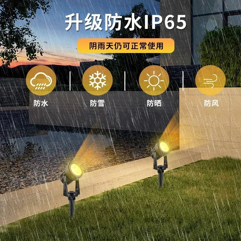 projecteur solaire led ip65 moderne autoinstallation noir opaqueextérieur jardin vacances