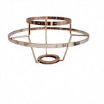 support lampe moderne minimaliste structure circulaire argenté doré barres horizontales verticales opacité fixations invisibles