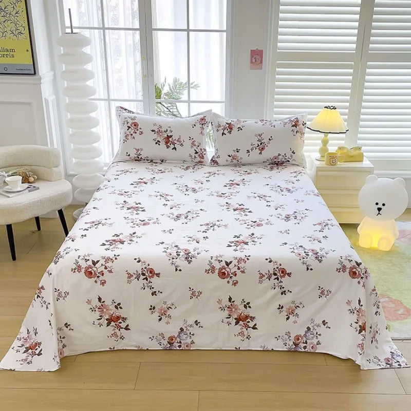 ensemble literie floral doux rose blanc orange violet vert romantique maison chambre lit