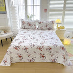 ensemble literie floral doux rose blanc orange violet vert romantique maison chambre lit