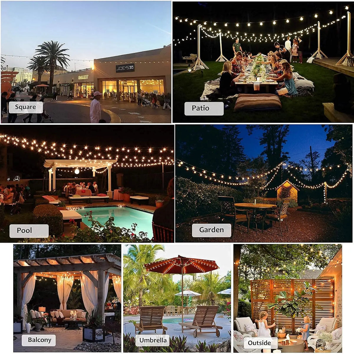 guirlande lumineuse vintage blanc chaud transparent 30m 50 ampoules e12 clips