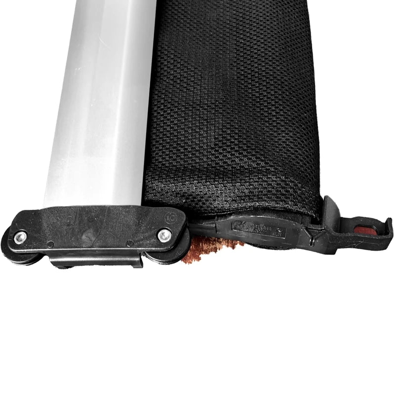 pare soleil tissu mailles clips fixation moderne voiture beige noir blanc