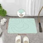 tapis bain antidérapant 40x60cm motifs ondulés gris foncé vert moderne
