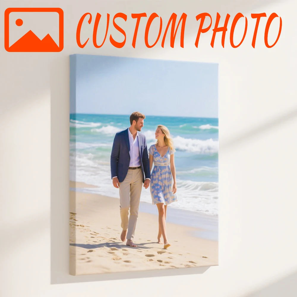 toile art personnalisée grande taille décoration murale moderne photo imprimée cadre bois kit