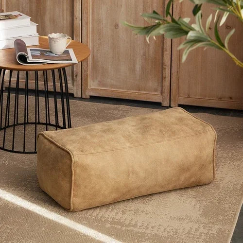 coussin assise velours cuir marron beige gris moderne confortable sans rembourrage zip couture