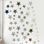 décoration murale stickers étoiles argent doré noir bleu blanc adhésif moderne chambre salon 20pcs
