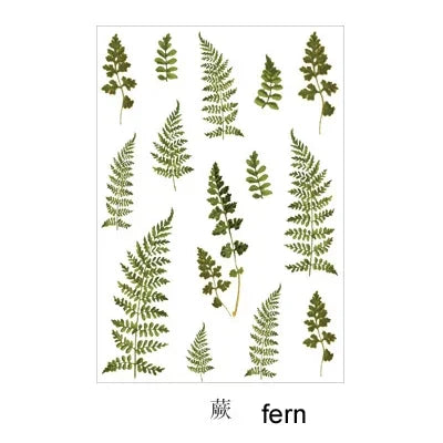 sticker decoratif fleur seche vintage romantique violet rose jaune beige vert adhesif individuel